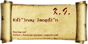 Kálnay Imogén névjegykártya